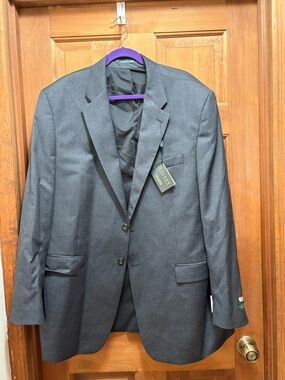 Lauren Ralph Lauren Men's Charcoal Gray Two-Button Blazer 48 long